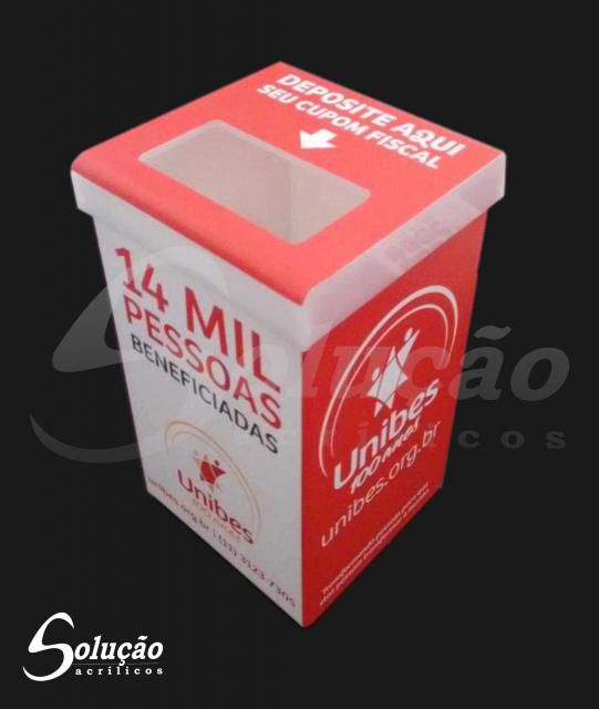 Urna Retangular De Mesa Com Adesivo - Modelo 1104