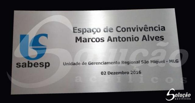 Placas / Logos Em Acrílico - Placa Em Aço Escovado - Modelo 1144