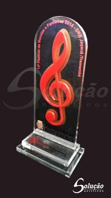 Troféus Em Acrílico - Temas Musicais - Modelo 912